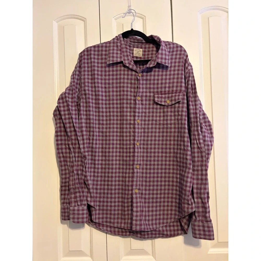J. Crew Mens Workshirt Plaid Button Down Long Sleeve Cotton‎ XLarge